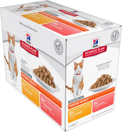 4x Hill's Science Plan Kattenvoer Sterilised Adult Multipack 12 x 85 gr