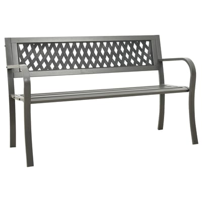 vidaXL - Tuinbank - 125 - cm - staal - grijs