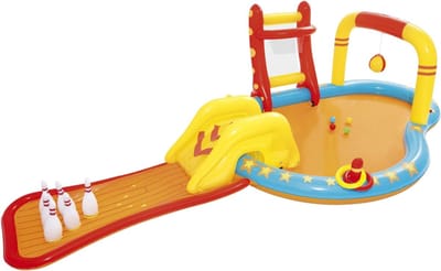 ZMR® Kinderzwembad met Glijbaan - Glijbaan - Speelzwembad - Rood/Geel - 117cm x 213cm x 453cm