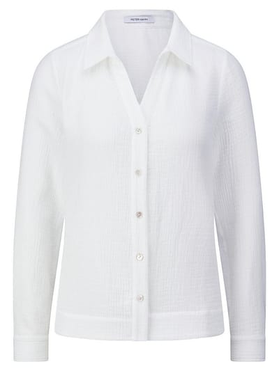 Blouse lange mouwen Van Peter Hahn wit