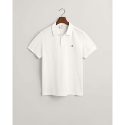 Gant Polo Slim Subtle Shield Embroidery Piqué Uni Wit / male
