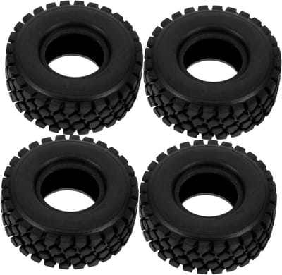 Rubberen Speelgoedwielen - DIY Onderdelen - Hobby Knutselen - Duurzaam Rubber - 4 Stuks - Zwart