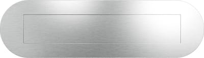 Briefplaat - RVS geborsteld - RVS - GPF - GPF9835.09 RVS Mat Geborsteld Ovaal 350x100x2,5mm Met Rechthoekige Naar Binnen Verende Vlakke Klep