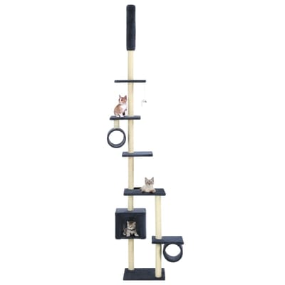vidaXL - Kattenkrabpaal - met - sisal - krabpalen - 260 - cm - donkerblauw