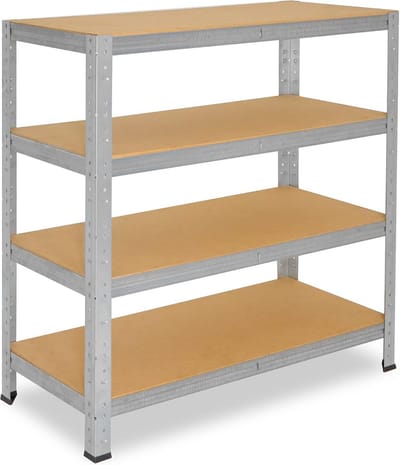 Stevige metalen stellingkast 90x110x30 cm met 4 gegalvaniseerde legborden