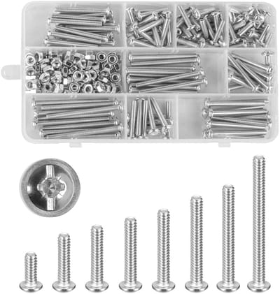 Complete Set van 240 M4 Schroeven, Meubelmoeren, Draad- en Machine Schroeven voor Keuken, Lades en Kasten