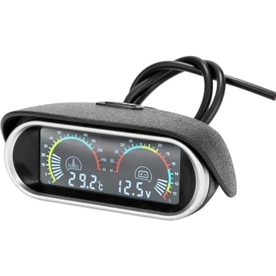 2 in 1 Universele 12.0 V/24 V LCD Liquid Crystal Auto Digitale Horizontale Gauge Olie Brandstof Spanningsmeters veelkleurig