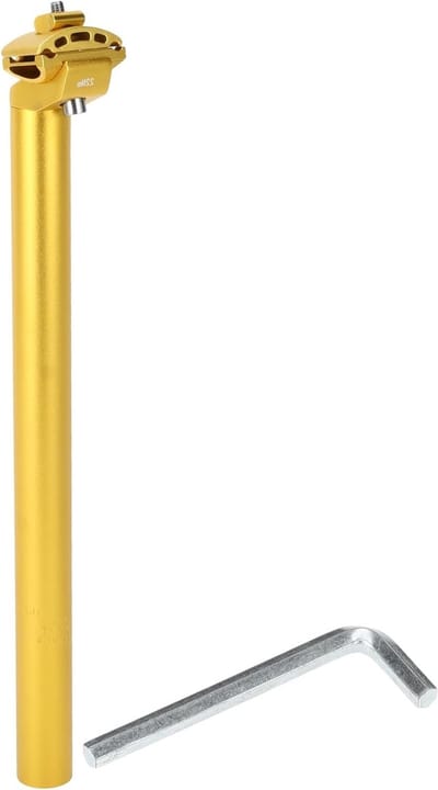 Fietszadel Pen - Lange Zadelpen - Comfortabel Fietsen - Verstelbare Hoek - 309 x 400 mm - Goudkleurig