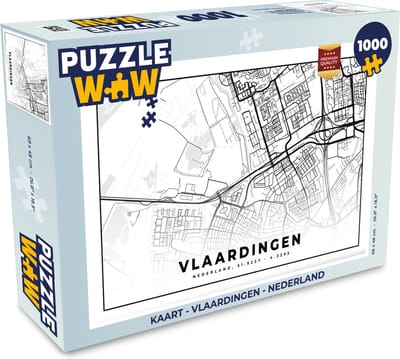 Puzzel Kaart - Vlaardingen - Nederland - Legpuzzel - Puzzel 1000 stukjes volwassenen