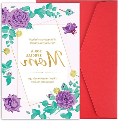 Lieve Moeder Kaart met Envelop - Altijd Jouw Kleine Meisje, Gelukkige Moederdag, Verjaardag, Valentijnsdag en Jubileum Cadeau