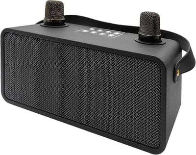 Karaoke Machine voor Volwassenen & Kinderen, Draagbare Bluetooth Speaker met 2 Draadloze Karaoke Microfoons, PA Systeem met Echo Aanpassing, Ondersteunt Bass/FM/USB/TF voor Thuisfeestjes