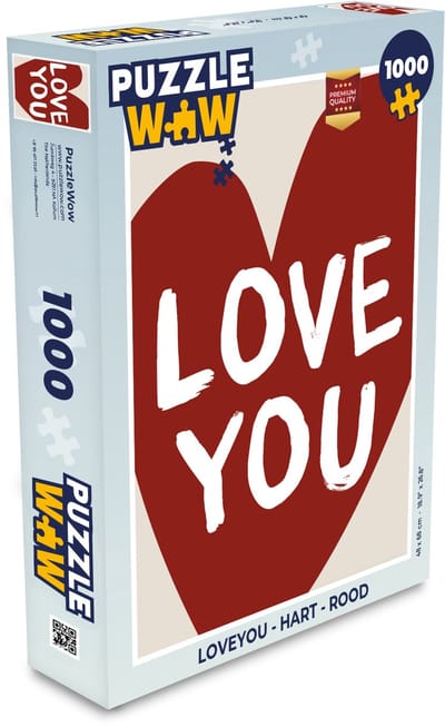 Puzzel Loveyou - Hart - Rood - Legpuzzel - Puzzel 1000 stukjes volwassenen
