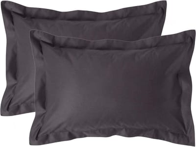 Homescapes Luxe Satijn Kussensloop 50x75 cm met Sierrand – Antracietgrijs – Set van 2 – 100% Egyptisch Katoen Satijn – Draaddichtheid 1000
