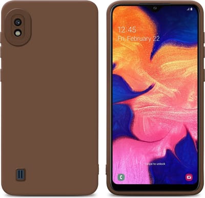 Cadorabo Hoesje geschikt voor Samsung Galaxy A10 in FLUID BRUIN - Beschermhoes gemaakt van flexibel TPU silicone Cover Fluid Case