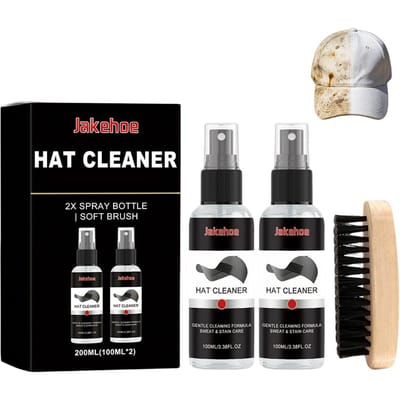 Baseballpet Reinigingsset 2x100ml Met Borstel Diepe Vlekken Geurverwijderaar Zachte Verzorgingsspray Voor Pet Stof Vormbescherming 1 set black