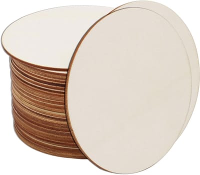 Ronde Houten Schijven voor Handwerk, 10 cm, 30 Stuks voor Bruiloft, Gastenboek, Feestdecoratie en DIY Projecten