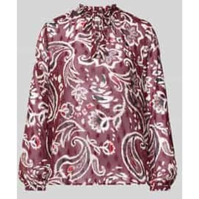 Regular fit blouse met lange mouwen en all-over motief