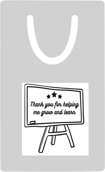 Hacebo® - Thankyou for helping me grow and learn metalen boekenlegger - Juf - Meester - Dankje voor helpen Bladwijzer boekenleggers - 7.6 cm x 5cm