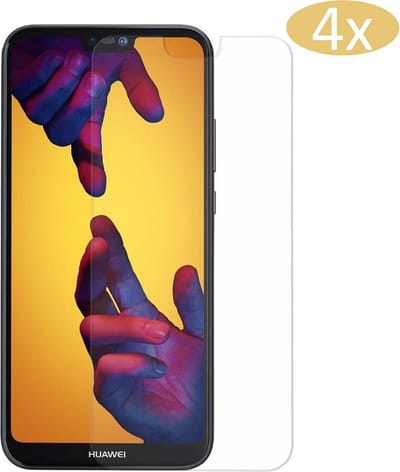 4 Stuks Screenprotector geschikt voor Huawei P20 Lite - Tempered Glass Glazen Gehard Transparant 9H 2.5D - iCall