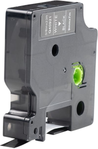 Dymo D1 compatible 40921 tape - Wit op zwart - 9 mm x 7 m