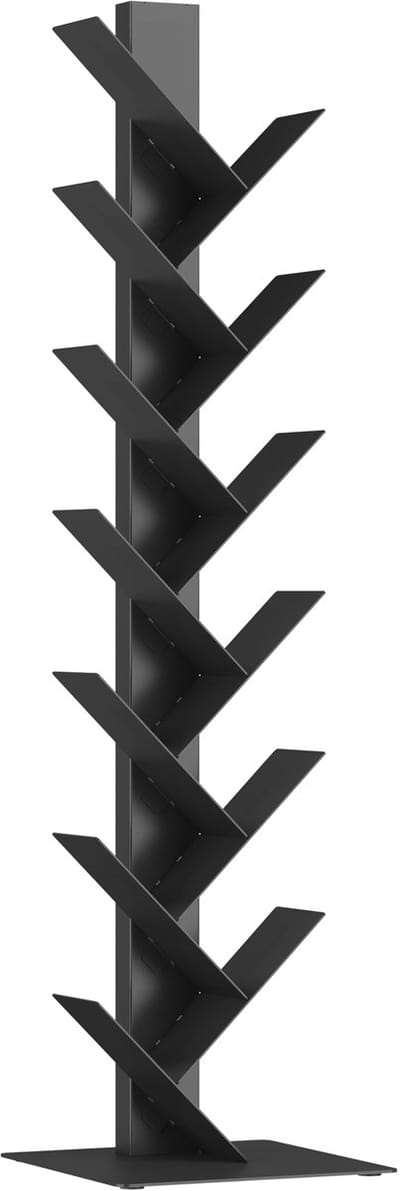 Boekenkast Eksjö staand boomvorm 180x100x35 cm zwart [en.casa]