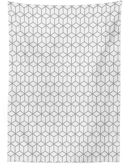 ABAKUHAUS Tafelkleed Geometrische Vierkanten – wit-zwart, 140x240 cm, Wasbaar