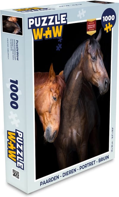Puzzel Paarden - Dieren - Portret - Bruin - Legpuzzel - Puzzel 1000 stukjes volwassenen