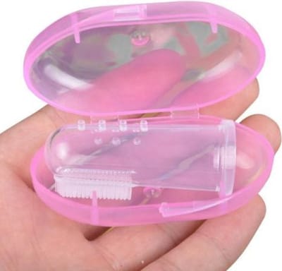 Scoby - Baby Tandenborstel - Doorkomende Tandjes - Tandvlees Massage - Vinger Tandenborstel - Baby/Peuter - silicone - Vingertandenborstel baby - Roze - 2 Stuks