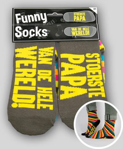 Funny Socks grappige sokken - Stoerste Papa - One-size