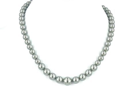 KAYEE - Parelketting van Swarovski parels - zilverkleurig - 45cm