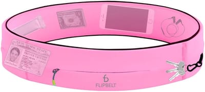 Flipbelt Zipper - Running Belt - Hardloopriem voor Telefoon, water en Meer - Unisex - Licht roze - L