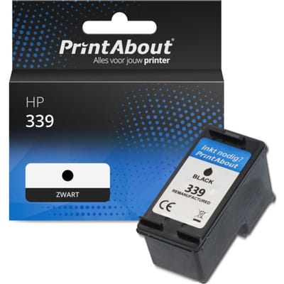 PrintAbout huismerk Inktcartridge 339 (C8767EE) Zwart Geschikt voor HP