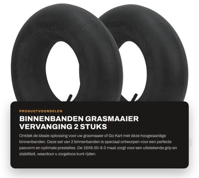 Dailygoods- Binnenband 16X6.50-8.0 - Rubber - TR13 Rechte Klepsteel - Vervanging Grasmaaier - Geschikt voor Go Kart - Hoogwaardige Kwaliteit - Buitenband