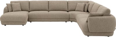 Goossens Premiere Hoekbank - Stof - Beige - 407 x 64 x 320 cm - Links