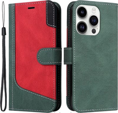 Cityhoesje-iPhone 15 Pro Max - PU Leather - Book Case - Groen