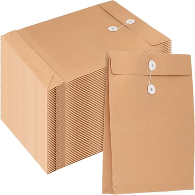 Grote Kraft Papieren Enveloppen 50 stuks, 9.4" x 13.25", Uitbreidbare Enveloppen voor Kantoor en Documenten