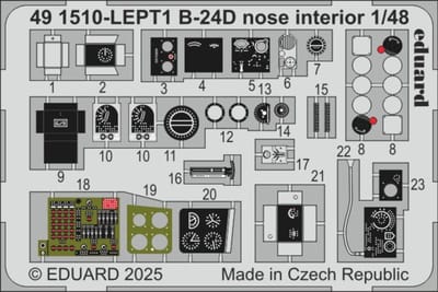 Eduard Modelbouwdecoratie - 491510 B-24D neusinterieur - Photo-etch