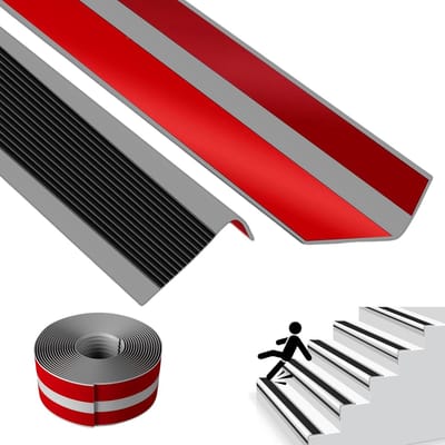 Antislipstrip - Trapprofiel - 1m x5cm x2.5cm - Antislip Traprand - Traprand Trim - Traphoek - Antislip Zelfklevende Traprand Protector - Geschikt voor Binnen & Buiten Trappen - Antislip en Waterdicht - Grip Trap Stickers - Zwart