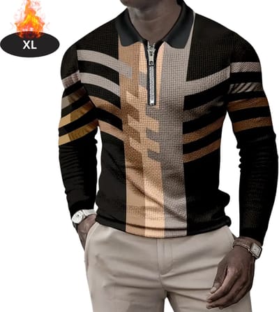 Livano Poloshirt Heren - T-Shirt Heren - Shirt - Overhemd - Polo Shirt Lange Mouwen - Tarwe - XL