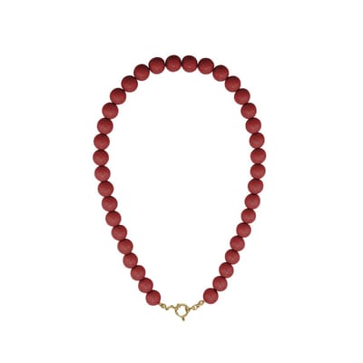Beady Babe Charm Ketting | Acryl & RVS (verkleurt niet) Rood | Snelle levering | Yehwang | Beste cadeau voor haar | Kerst | Sinterklaas