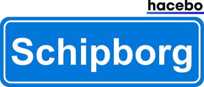 Hacebo - Plaatsnaam Sticker - 29x10 CM - Schipborg sticker - Verkeersborden sticker - grappige cadeaus - Schipborg