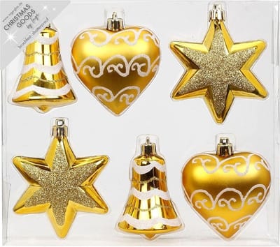 Christmas goods kersthangers - 6x - figuurtjes - goud - 9 cm - kerstversiering