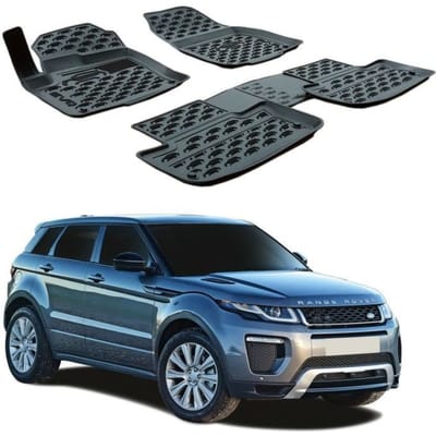Vloermatten - SCOUTT - 3D Premium Rubber - Land Rover Evoque 2011-2018 - Zwart - Op maat zwart