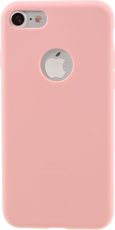 Peachy Effen roze gekleurde siliconen hoesje geschikt voor iPhone 7 8 Roze cover Pink case