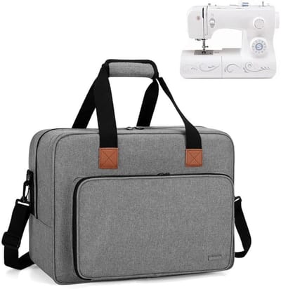 Zylo® Naaimachine Tas - Naaimachine voor Beginners - Mini-Naaimachine met Voetpedaal - Grijs - 44cm x 19cm x 31cm