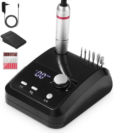 6-in-1 Professionele Nagelboor - 45.000 RPM & Voetpedaal - Elektrische Nagelvijl voor Salon - Perfect Cadeau