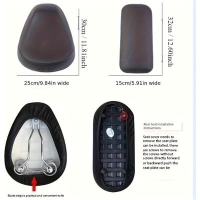 2 stuks Waterdichte & Zonwerende Kunstlederen Scooter Zadelhoezen Universele Pasvorm, Hoge Elasticiteit voor Elektrische Fietsen en Scooters Accessoires zwart