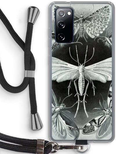 Hoesje met koord geschikt voor Samsung Galaxy S20 FE / S20 FE 5G hoesje met Koord - Haeckel Tineida - Telefoonhoesje met Zwart Koord - Bescherming aan alle Kanten en Over de Schermrand