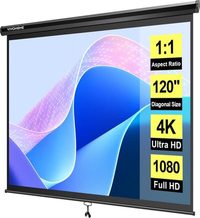 120 Inch Pull Down Projectiescherm HD 4K Intrekbaar Filmscherm voor Thuisbioscoop