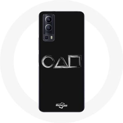 Coque Vivo Y72 Squid Game logo symboles carre cercle triangle Fond Noir